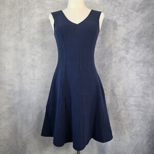 Lilly Pulitzer Dress Womens XS Blue Sleeveless Dahlia Fit Flare Cotton Stretch